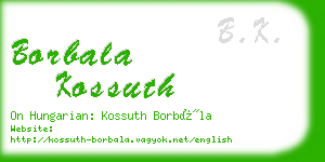 borbala kossuth business card